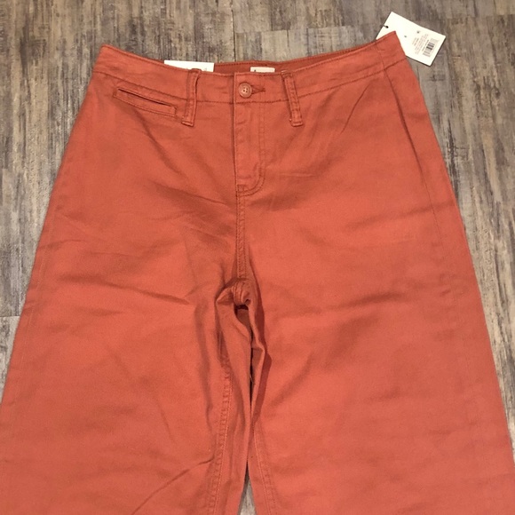 NWT A New Day Coral High Rise Wide Leg Crop Pants - Picture 6 of 11